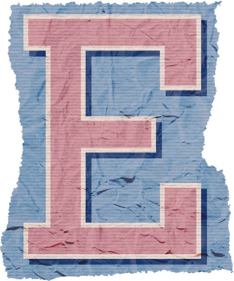 ransom letter e paper cutout